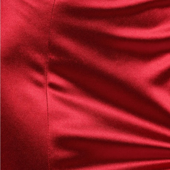 Lulus Magnificent Muse Red Satin Strappy Sleeveless Bodycon Midi - Picture 6 of 6